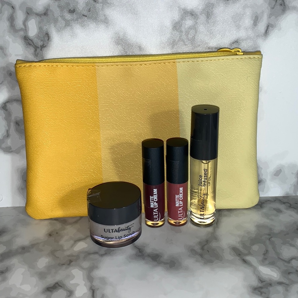 Ulta Lip Bundle 4 Piece 2x Matte Lip Cream, Lip Oil, Sugar Lip Scrub